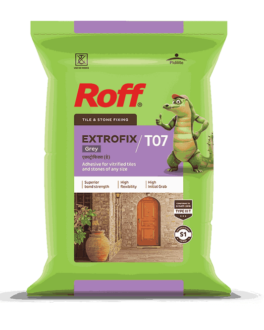 Roff T07 Extrofix Tile Adhesive, Grey, 20 Kg Bag - BUILDRUN