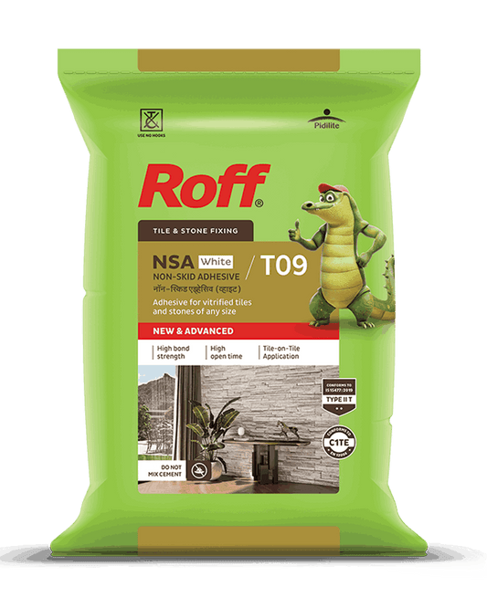 Roff T09 NSA Tile Adhesive, White, 20 Kg Bag - BUILDRUN