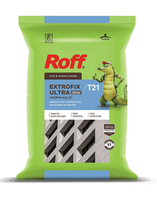 Roff T21 Extrofix Ultra Tile Adhesive, Grey, 20 Kg Bag - BUILDRUN