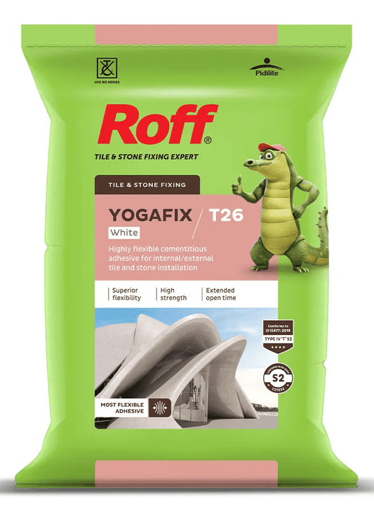 Roff T26 YOGAFIX Tile Adhesive, White, 20 Kg Bag - BUILDRUN